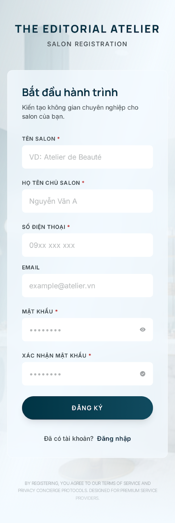 Ảnh minh họa màn hình đăng ký/đăng nhập: Chọn "Đăng nhập bằng Google"